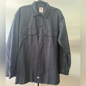 Dickies long sleeve black button down large